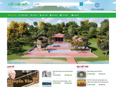 Website công trình tâm linh tại hồ Kẻ Gỗ